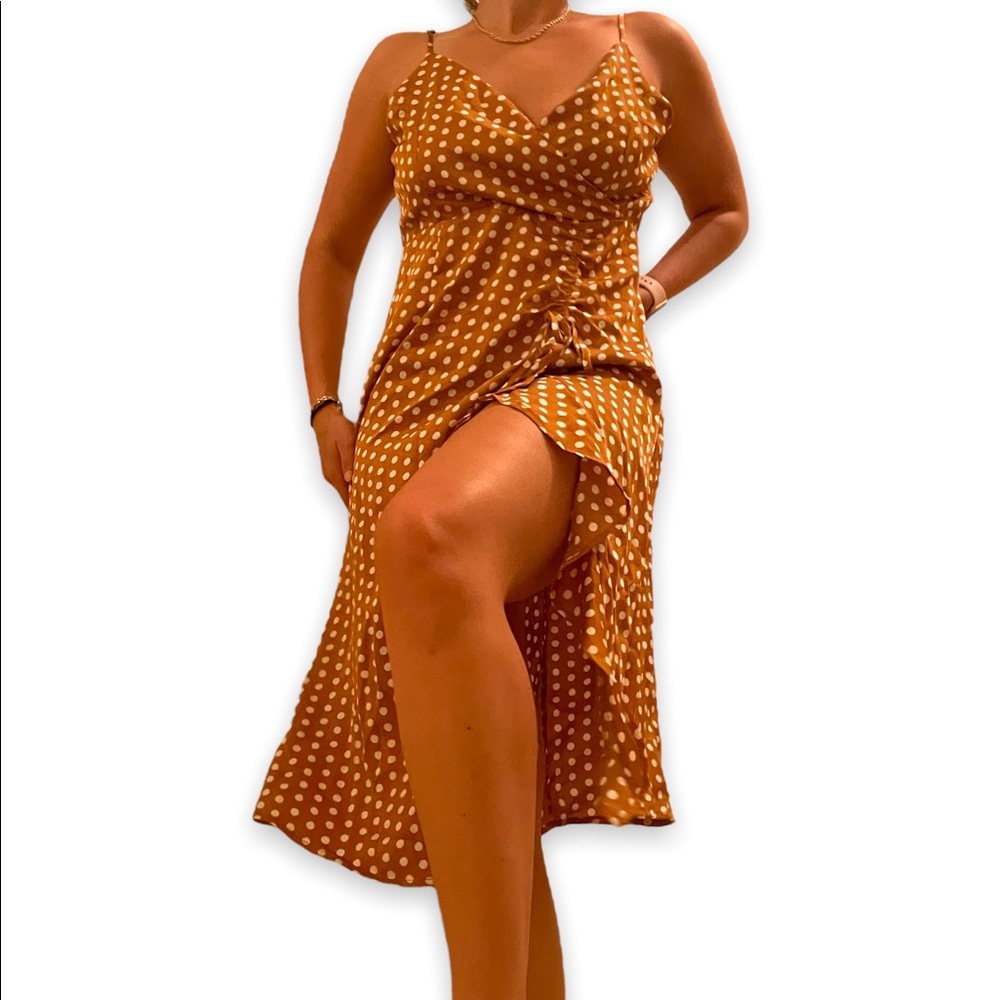MIDI, spaghetti strap, polka dot, size L dress